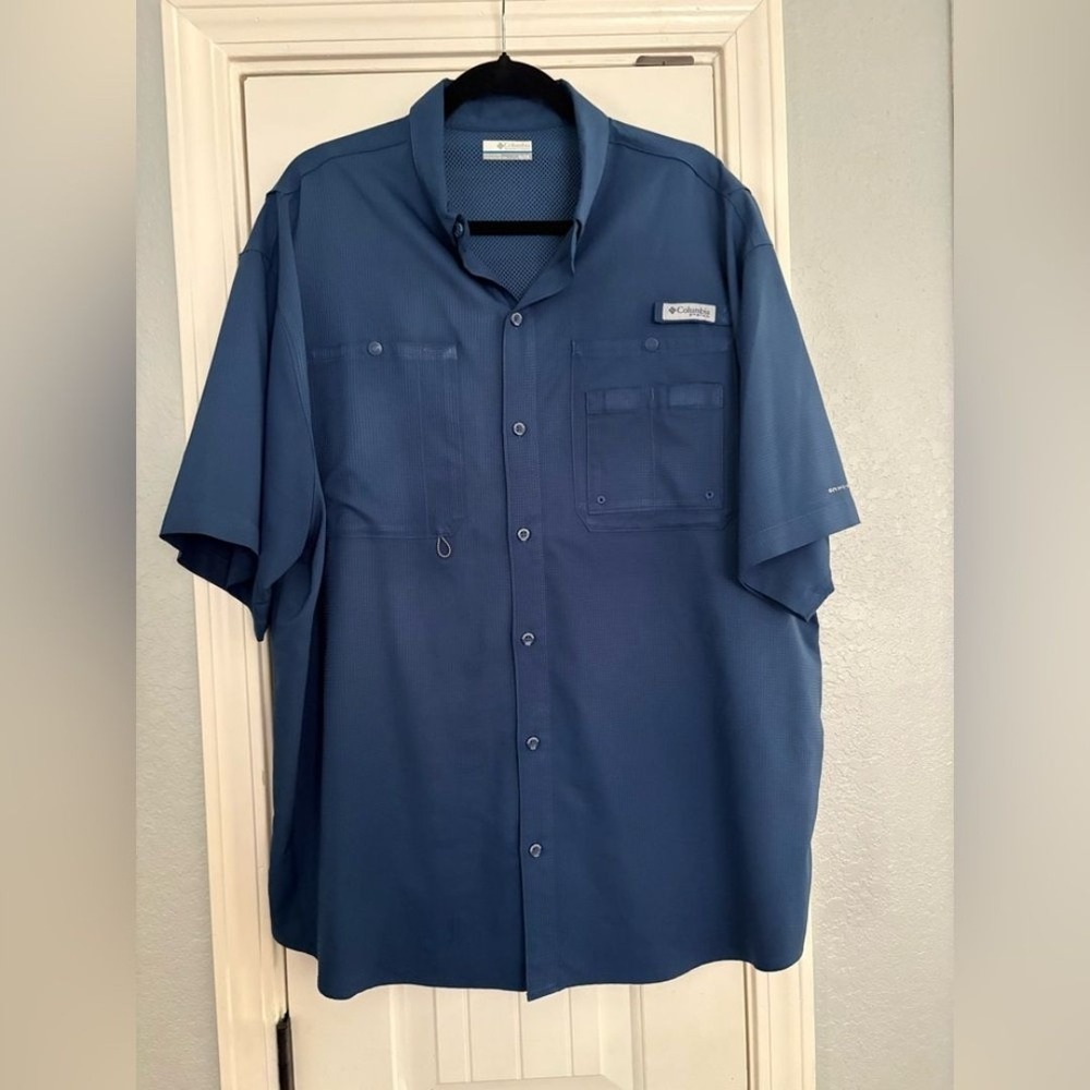Columbia Men's XL‎ Short Sleeve Button Down Shirt Omni-Shade Outdoor Fishing